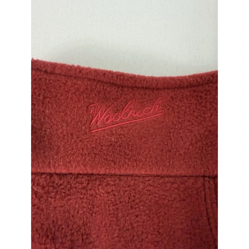 Woolrich Fleece Vest Red Ruby Full Zip Side Pockets‎ Womens Size L